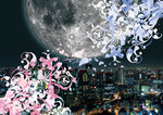 パチスロ_魔法少女育成計画風素材_満月・華・夜景