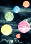 パチスロ_転生したら剣でした風素材_夜空・満月・黒